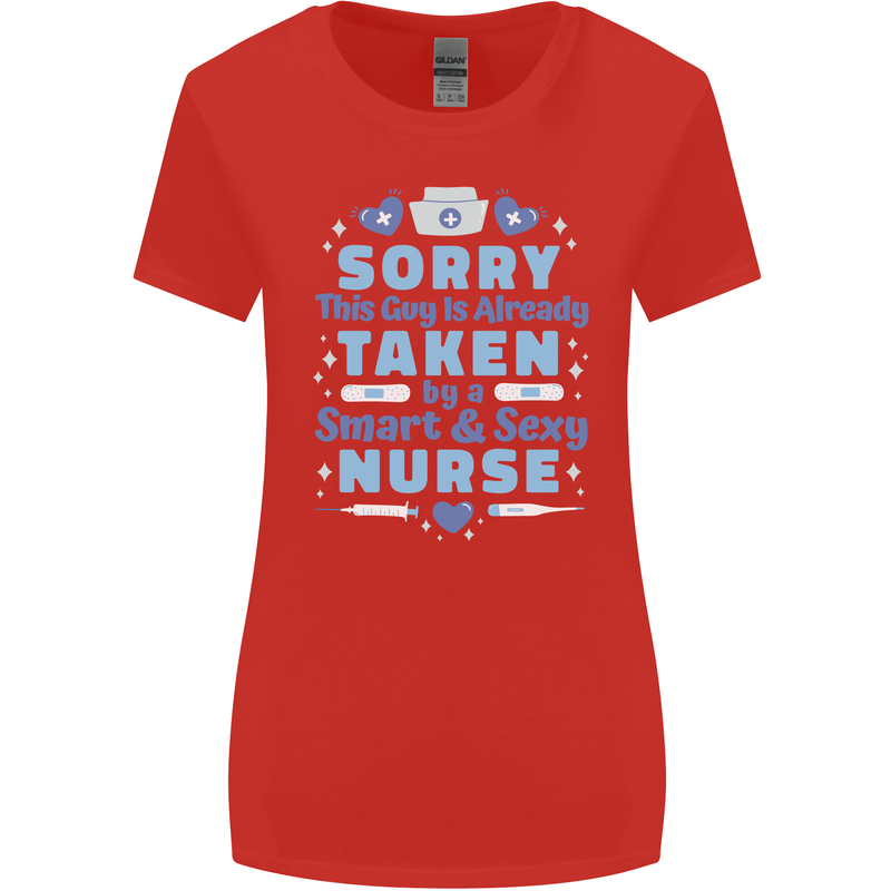 Taken By a Smart Nurse Funny Valentines Day Womens Wider Cut T-Shirt Red
