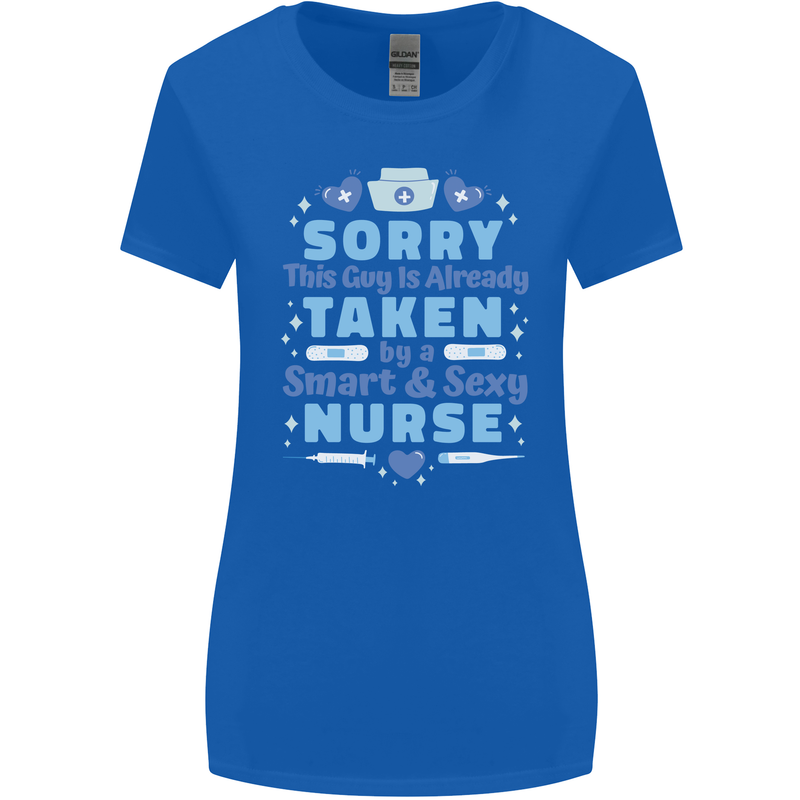 Taken By a Smart Nurse Funny Valentines Day Womens Wider Cut T-Shirt Royal Blue