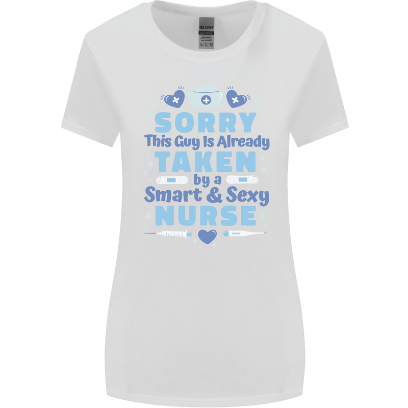 Taken By a Smart Nurse Funny Valentines Day Womens Wider Cut T-Shirt White