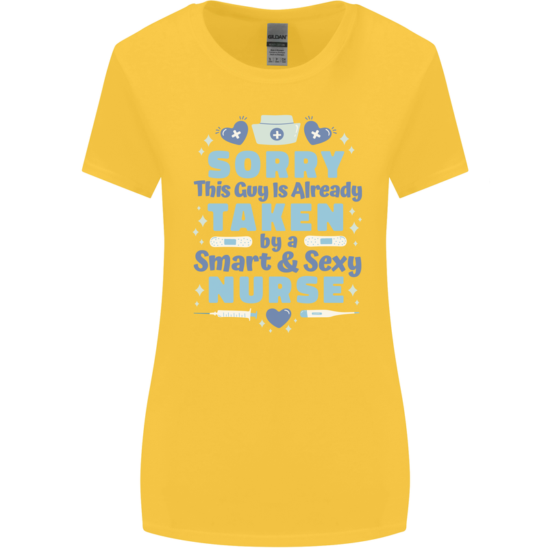 Taken By a Smart Nurse Funny Valentines Day Womens Wider Cut T-Shirt Yellow