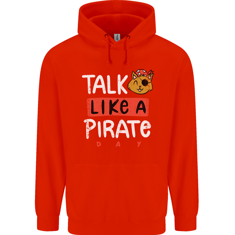 Talk Like a Pirate Day Childrens Kids Hoodie Bright Red