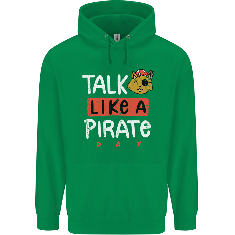 Talk Like a Pirate Day Childrens Kids Hoodie Irish Green