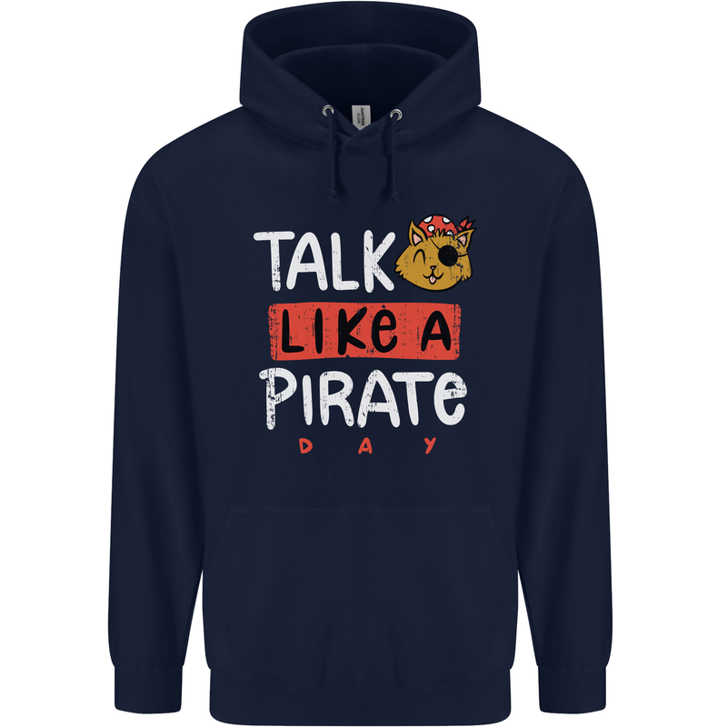 Talk Like a Pirate Day Childrens Kids Hoodie Navy Blue