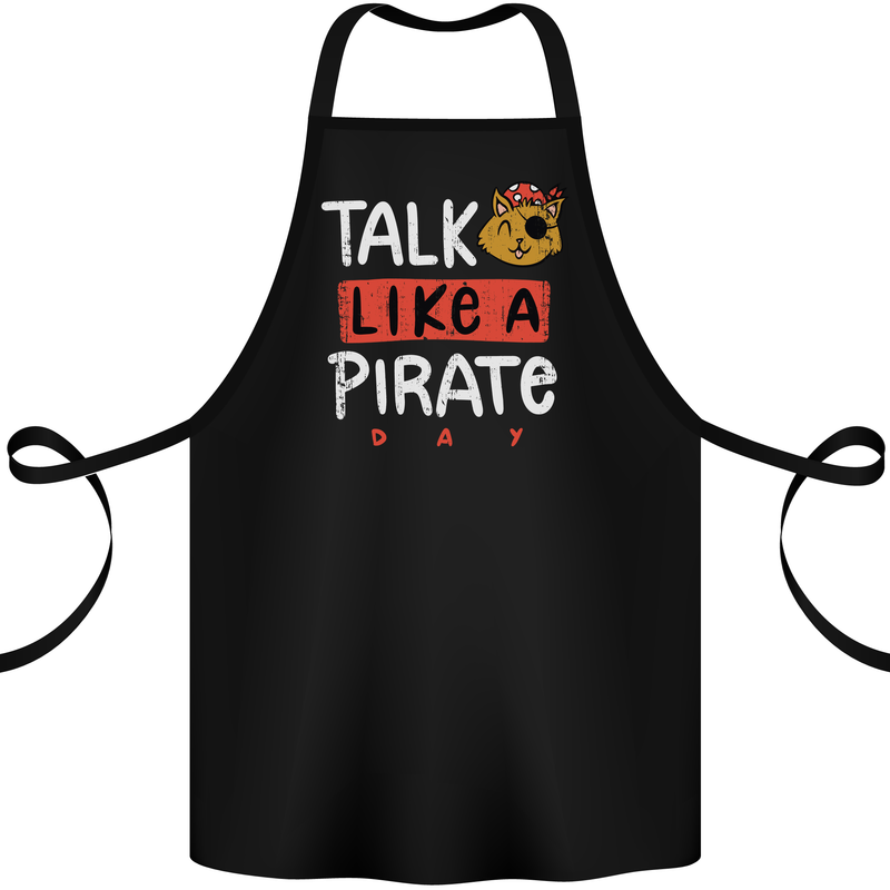 Talk Like a Pirate Day Cotton Apron 100% Organic Black