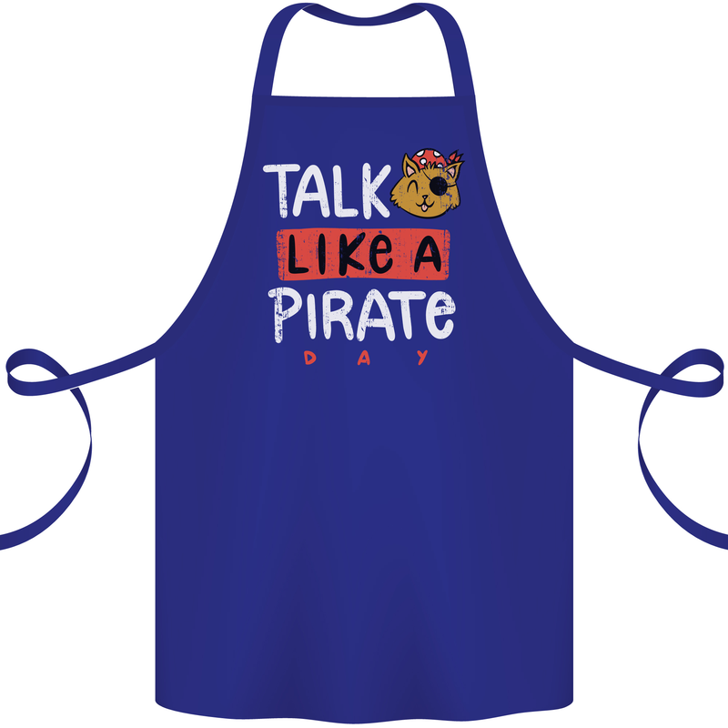 Talk Like a Pirate Day Cotton Apron 100% Organic Royal Blue