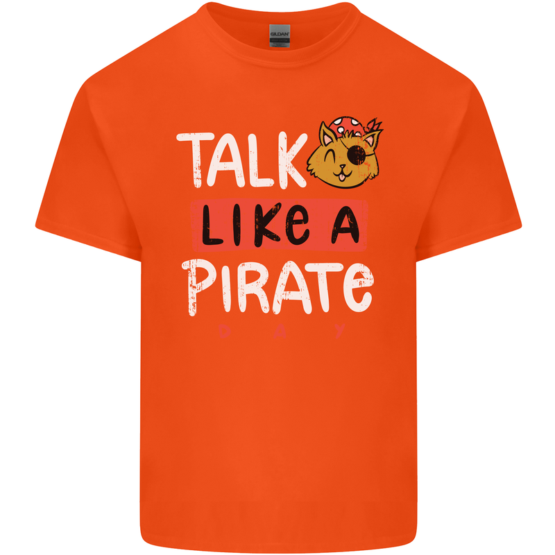 Talk Like a Pirate Day Mens Cotton T-Shirt Tee Top Orange