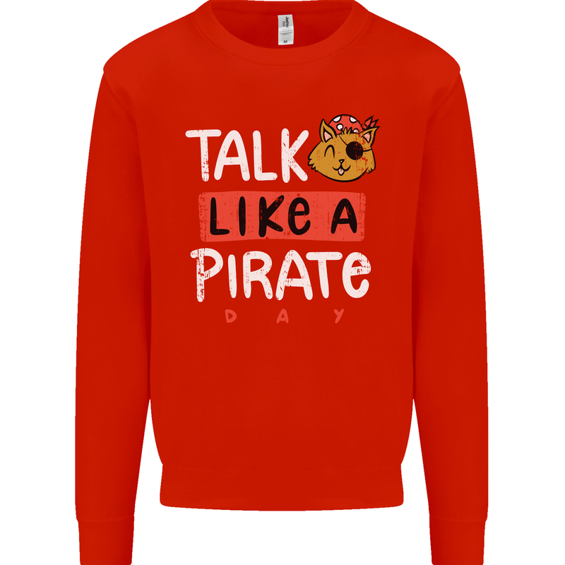 Talk Like a Pirate Day Mens Sweatshirt Jumper Bright Red