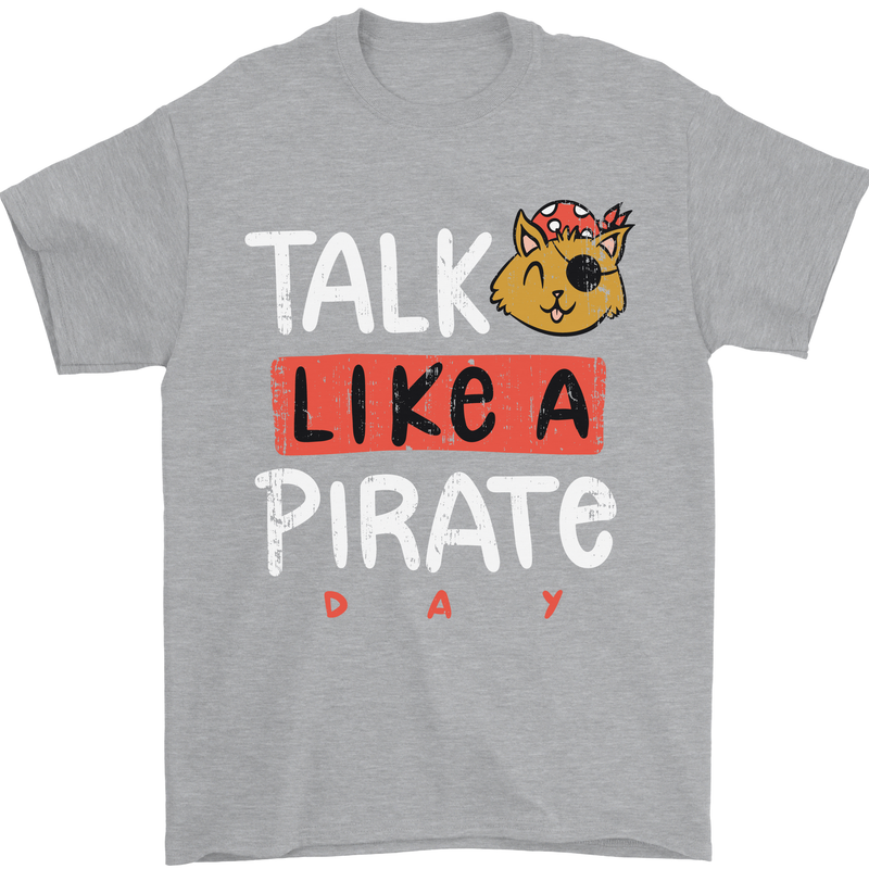 Talk Like a Pirate Day Mens T-Shirt 100% Cotton Sports Grey