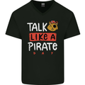 Talk Like a Pirate Day Mens V-Neck Cotton T-Shirt Black