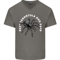 Tarantula Dad Funny Spider Mens V-Neck Cotton T-Shirt Charcoal
