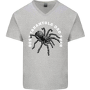 Tarantula Dad Funny Spider Mens V-Neck Cotton T-Shirt Sports Grey