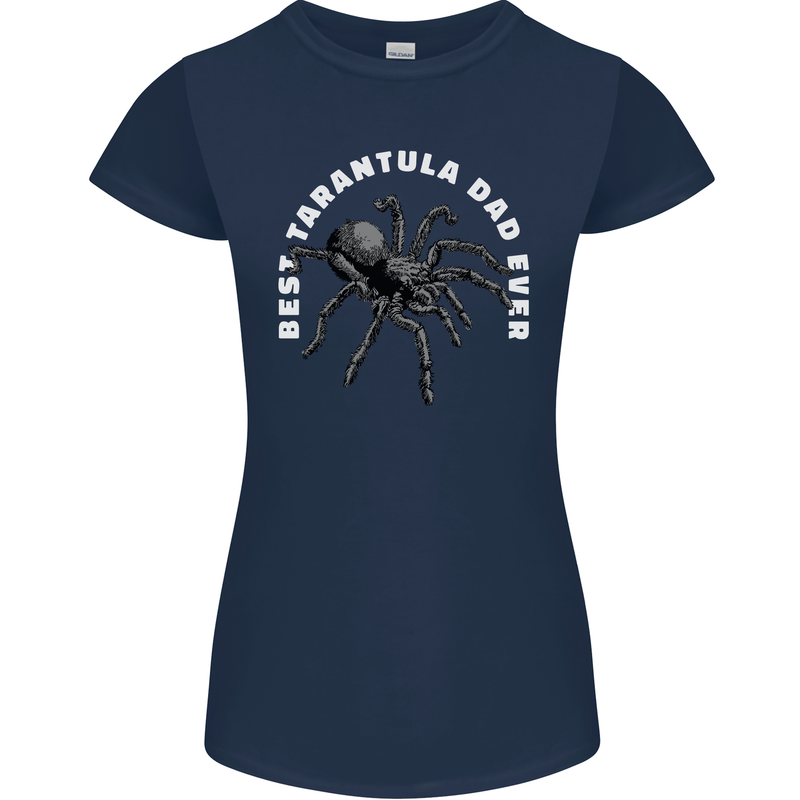 Tarantula Dad Funny Spider Womens Petite Cut T-Shirt Navy Blue