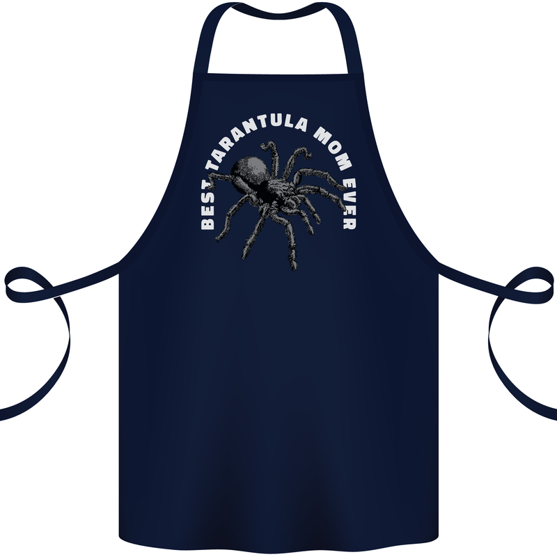 Tarantula Mom Funny Spider Cotton Apron 100% Organic Navy Blue