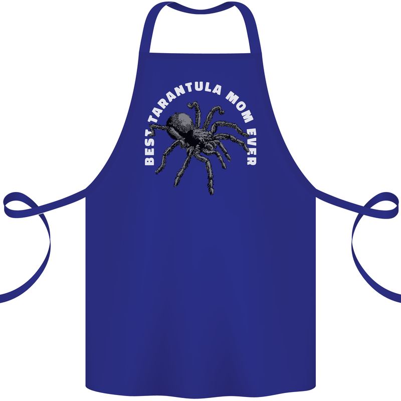Tarantula Mom Funny Spider Cotton Apron 100% Organic Royal Blue