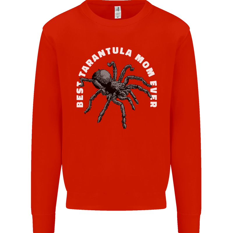 Tarantula Mom Funny Spider Kids Sweatshirt Jumper Bright Red