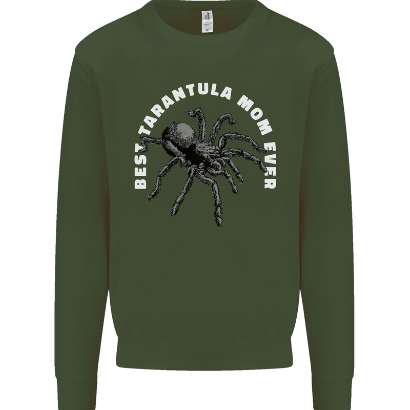 Tarantula Mom Funny Spider Kids Sweatshirt Jumper Forest Green