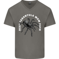 Tarantula Mom Funny Spider Mens V-Neck Cotton T-Shirt Charcoal