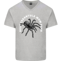 Tarantula Mom Funny Spider Mens V-Neck Cotton T-Shirt Sports Grey