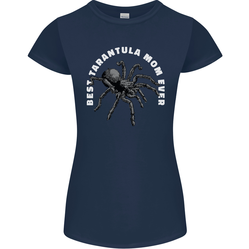 Tarantula Mom Funny Spider Womens Petite Cut T-Shirt Navy Blue