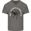 Tarantula Mum Funny Spider Mens V-Neck Cotton T-Shirt Charcoal
