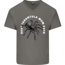 Tarantula Mum Funny Spider Mens V-Neck Cotton T-Shirt Charcoal