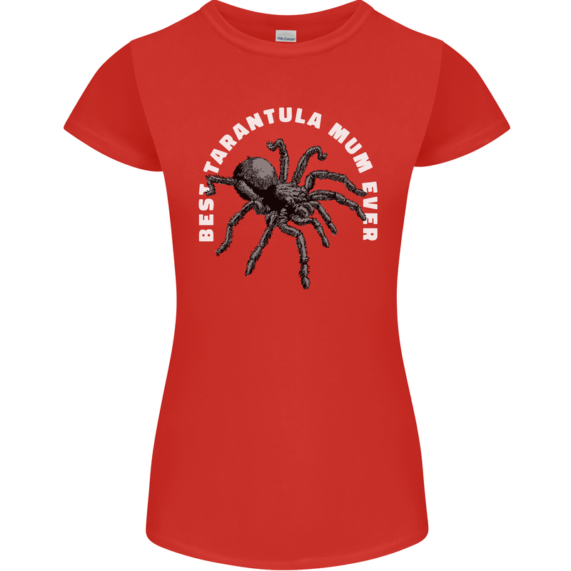 Tarantula Mum Funny Spider Womens Petite Cut T-Shirt Red