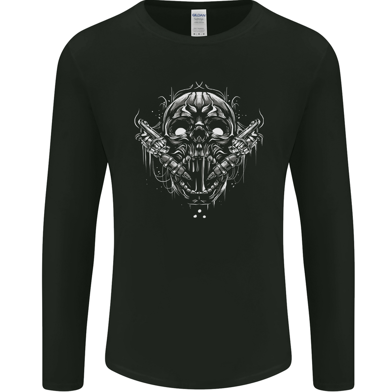 Tattoo Skull Tattooist Artist Mens Long Sleeve T-Shirt Black