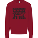 Teacher Attitude Funny Teaching Games PE Geography Kids Sweatshirt Jumper Red