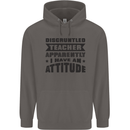 Teacher Attitude Funny Teaching Games PE Geography Mens 80% Cotton Hoodie Charcoal