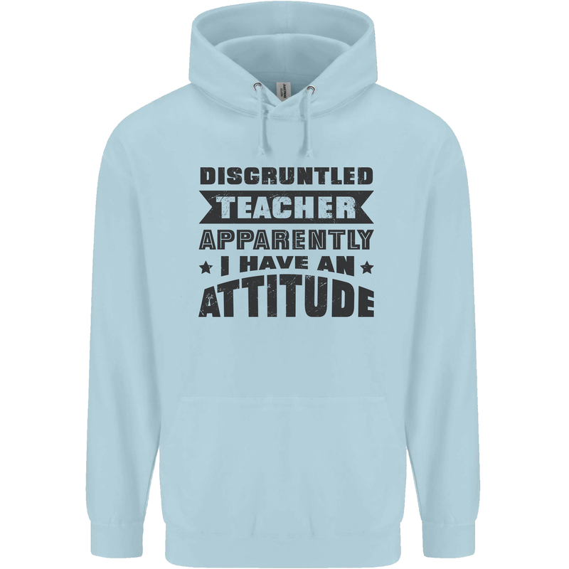 Teacher Attitude Funny Teaching Games PE Geography Mens 80% Cotton Hoodie Light Blue