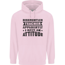 Teacher Attitude Funny Teaching Games PE Geography Mens 80% Cotton Hoodie Light Pink