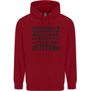 Teacher Attitude Funny Teaching Games PE Geography Mens 80% Cotton Hoodie Red