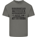 Teacher Attitude Funny Teaching Games PE Geography Mens Cotton T-Shirt Tee Top Charcoal