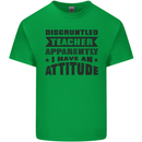 Teacher Attitude Funny Teaching Games PE Geography Mens Cotton T-Shirt Tee Top Irish Green