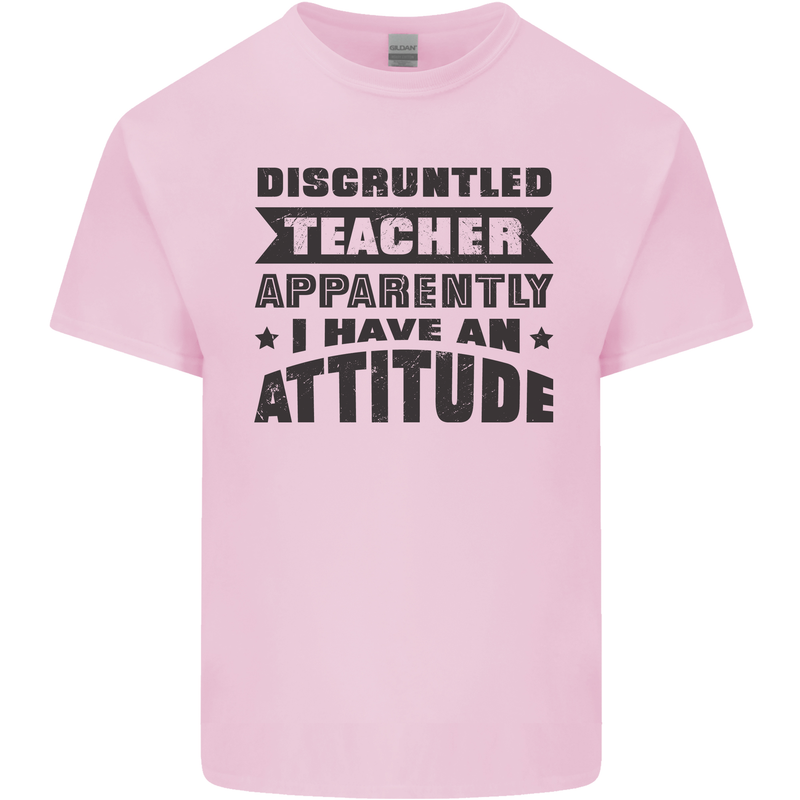 Teacher Attitude Funny Teaching Games PE Geography Mens Cotton T-Shirt Tee Top Light Pink