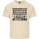 Teacher Attitude Funny Teaching Games PE Geography Mens Cotton T-Shirt Tee Top Natural