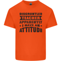 Teacher Attitude Funny Teaching Games PE Geography Mens Cotton T-Shirt Tee Top Orange