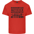 Teacher Attitude Funny Teaching Games PE Geography Mens Cotton T-Shirt Tee Top Red