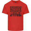 Teacher Attitude Funny Teaching Games PE Geography Mens Cotton T-Shirt Tee Top Red