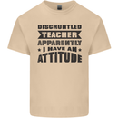 Teacher Attitude Funny Teaching Games PE Geography Mens Cotton T-Shirt Tee Top Sand