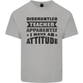 Teacher Attitude Funny Teaching Games PE Geography Mens Cotton T-Shirt Tee Top Sports Grey