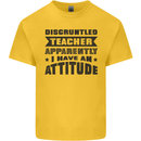 Teacher Attitude Funny Teaching Games PE Geography Mens Cotton T-Shirt Tee Top Yellow