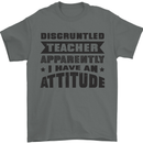 Teacher Attitude Funny Teaching Games PE Geography Mens T-Shirt 100% Cotton Charcoal