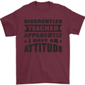 Teacher Attitude Funny Teaching Games PE Geography Mens T-Shirt 100% Cotton Maroon