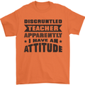 Teacher Attitude Funny Teaching Games PE Geography Mens T-Shirt 100% Cotton Orange