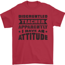 Teacher Attitude Funny Teaching Games PE Geography Mens T-Shirt 100% Cotton Red