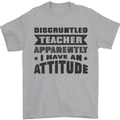Teacher Attitude Funny Teaching Games PE Geography Mens T-Shirt 100% Cotton Sports Grey
