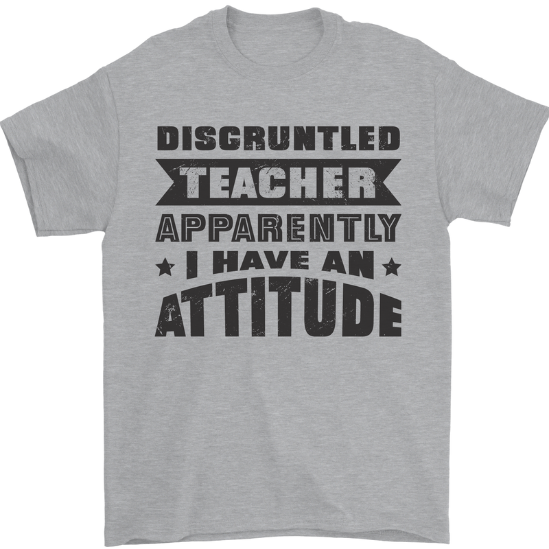 Teacher Attitude Funny Teaching Games PE Geography Mens T-Shirt 100% Cotton Sports Grey