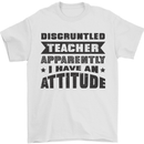 Teacher Attitude Funny Teaching Games PE Geography Mens T-Shirt 100% Cotton White
