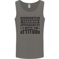 Teacher Attitude Funny Teaching Games PE Geography Mens Vest Tank Top Charcoal